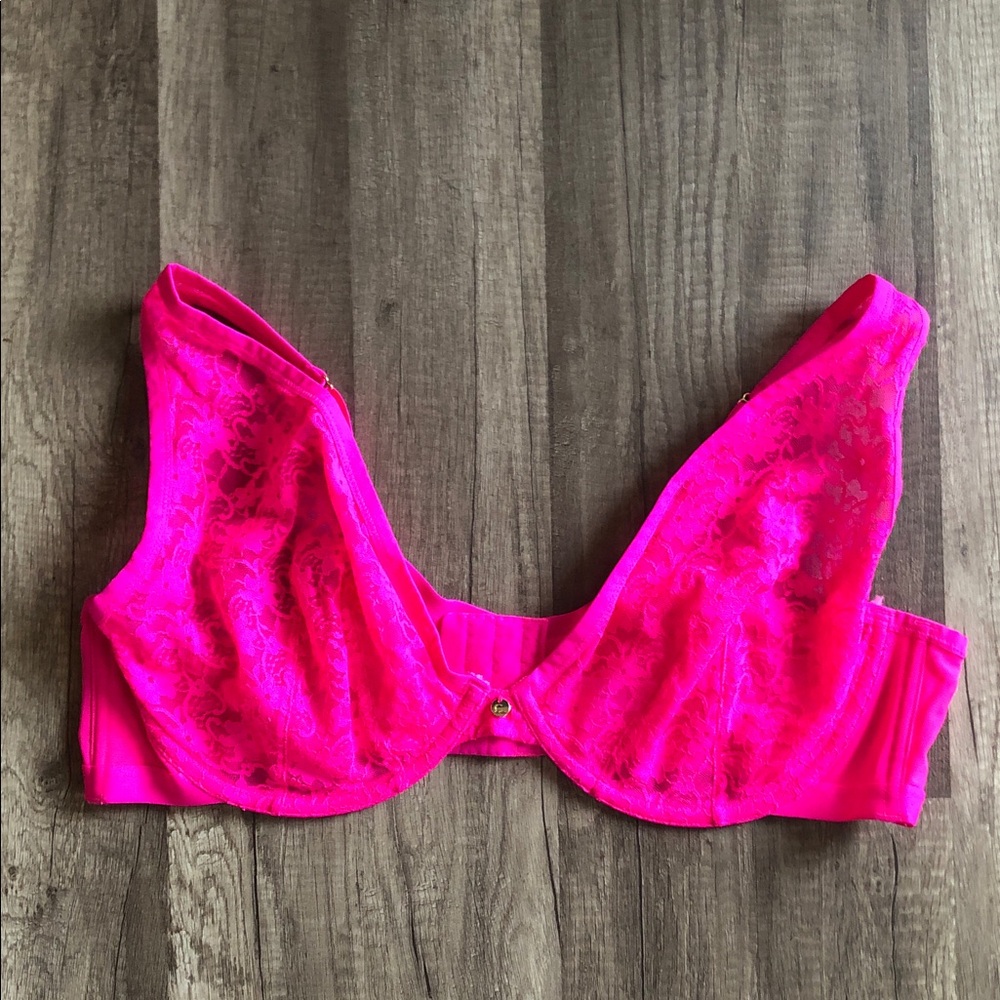 Cacique High Apex Plunge Bra Pink Glow 44D - Picture 2 of 9